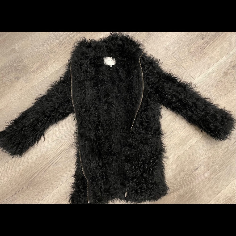 Authentic IRO 100% lamb fur coat size36